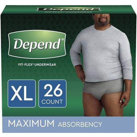 Depend Fit-Flex Incontinence Underwear, Male, XL (26 ct)