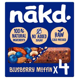 Nākd Raw Fruit & Nut Bars Blueberry Muffin 4 x 35g