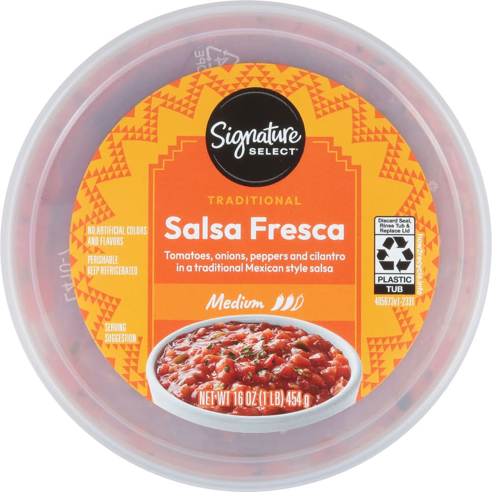 MEDIUM TOMATOES, ONIONS, PEPPERS AND CILANTRO IN A TRADITIONAL MEXICAN STYLE SALSA FRESCA