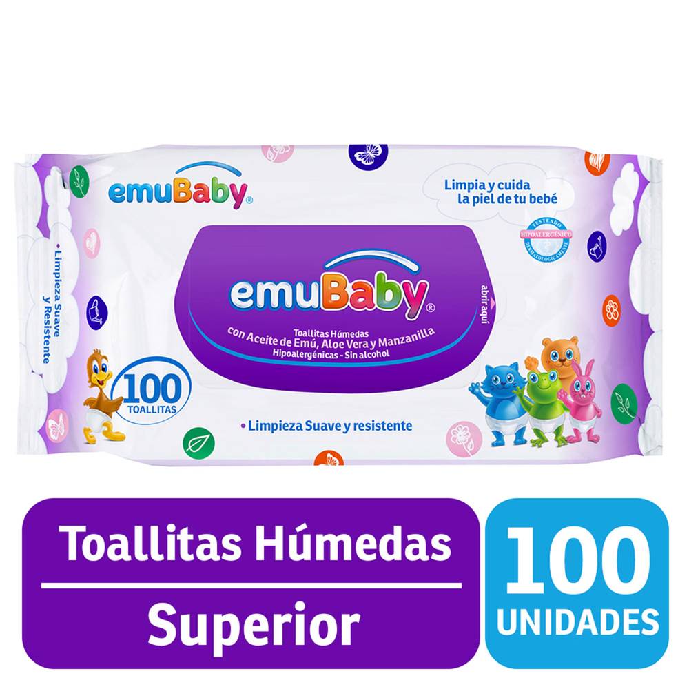 Emuwipes toallas húmedas superior (100 un)