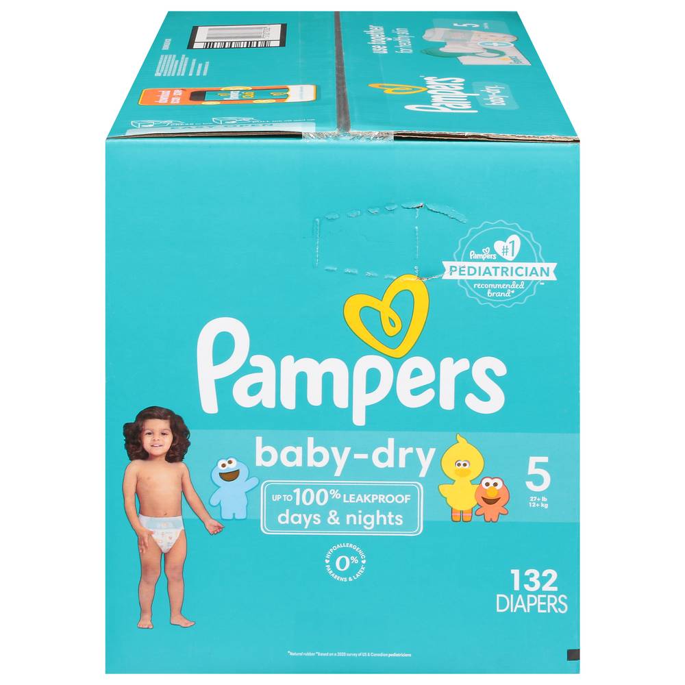 Pampers Baby Dry Extra Protection Diapers, Size 5 (132 ct)