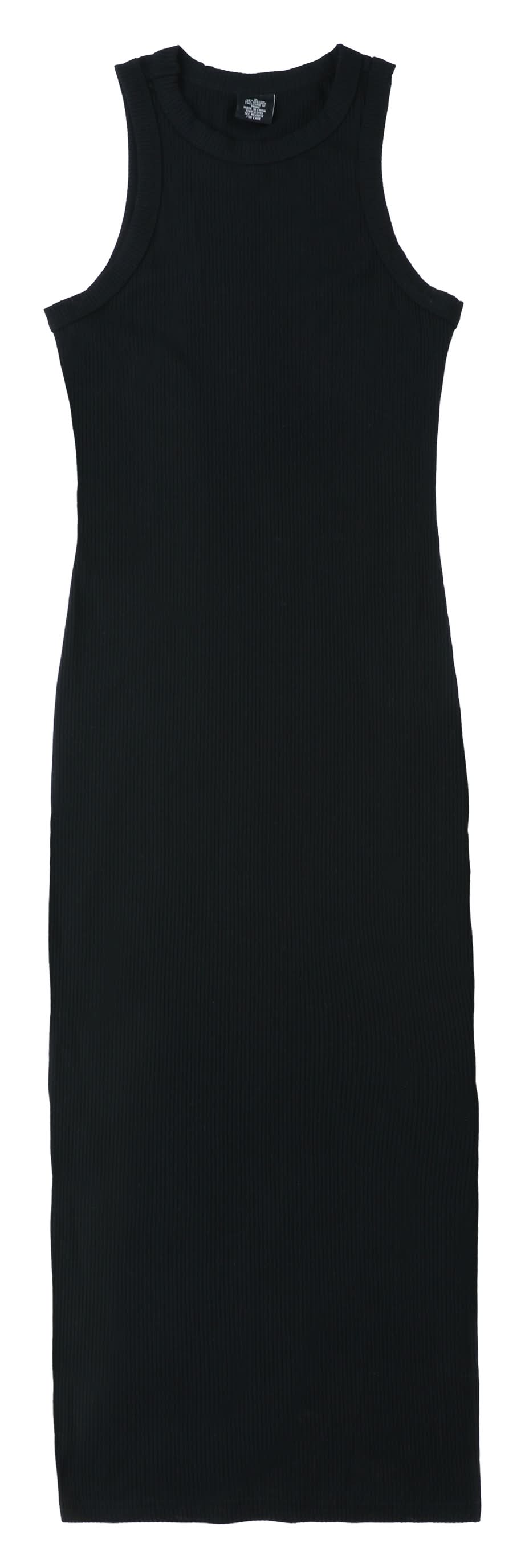 Juniors Sleeveless Ribbed Midi Dress Small Black