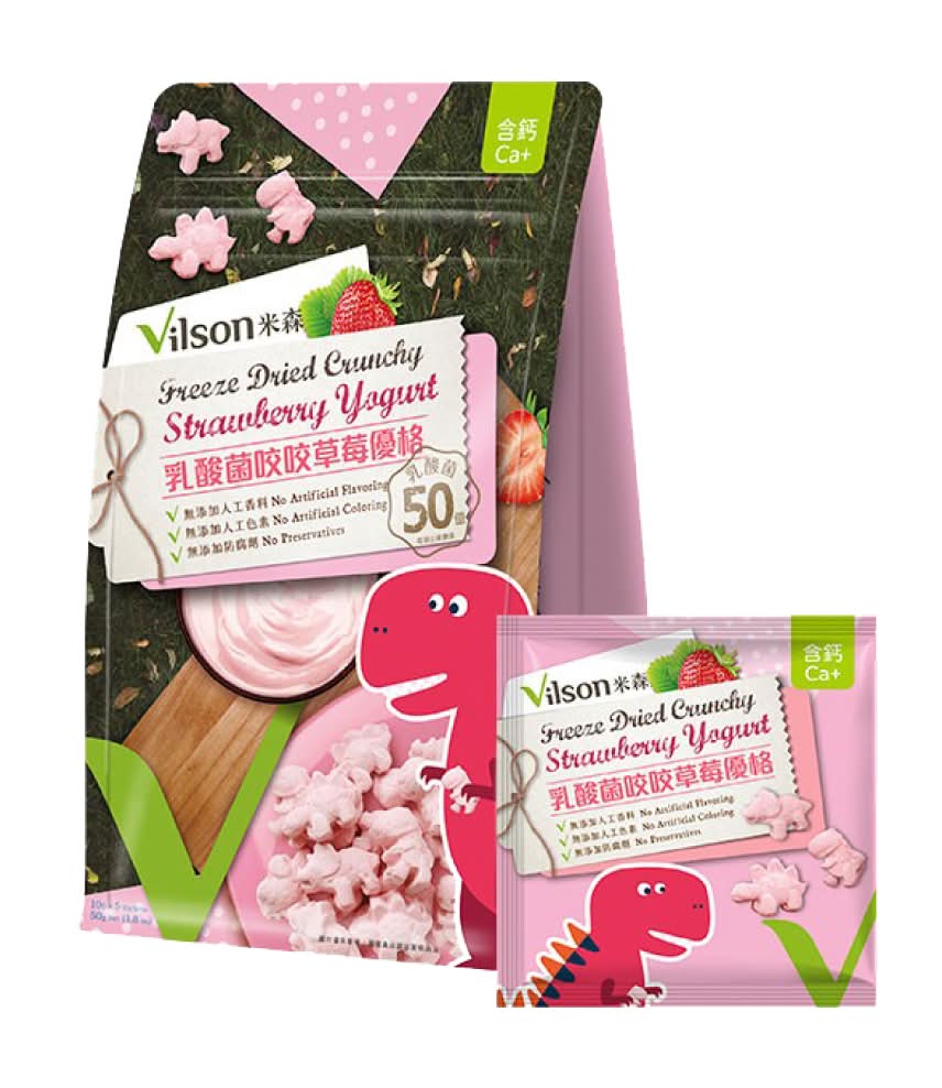米森vilson-乳酸菌咬咬草莓優格(恐龍)(10g*5包/袋)