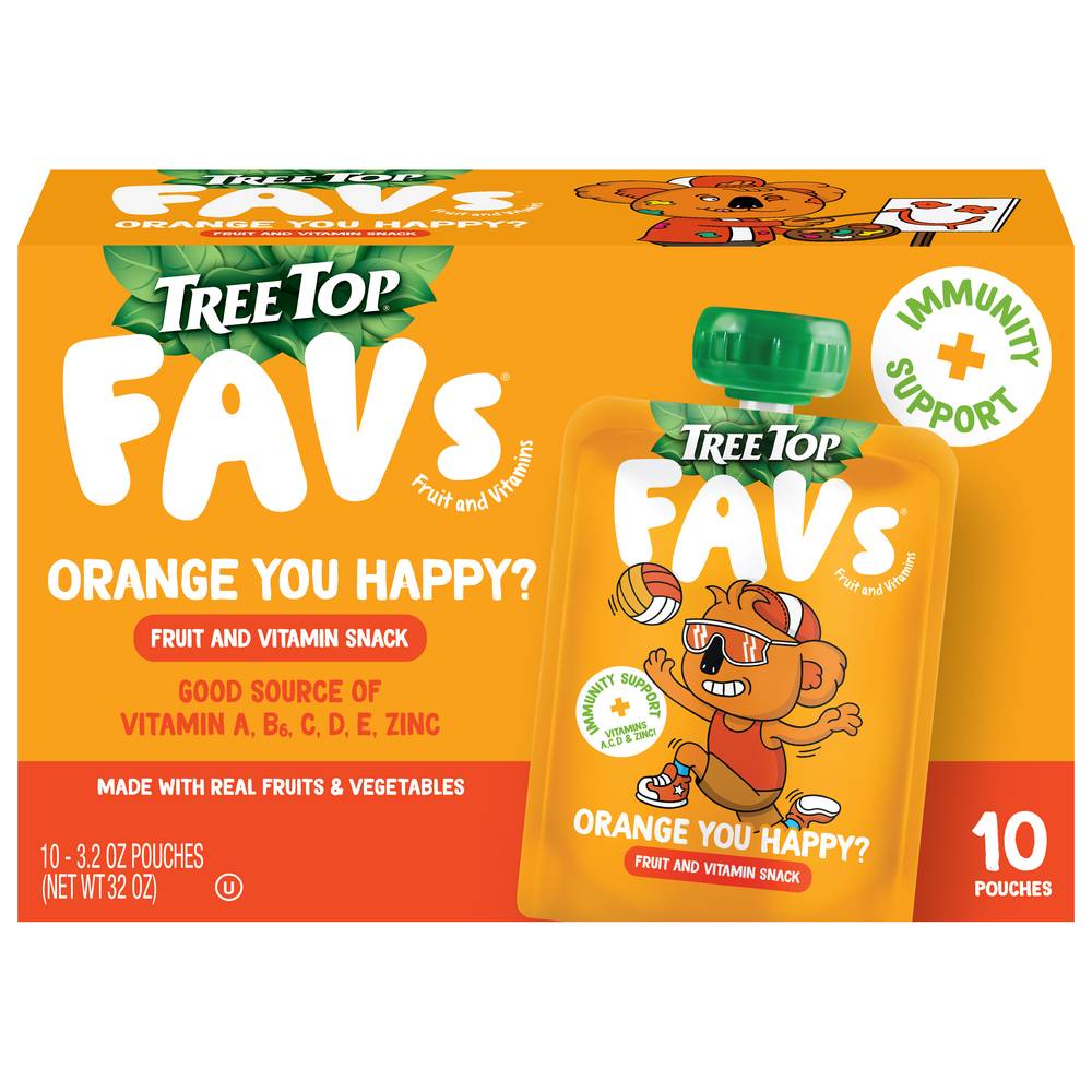 Tree Top Favs Orange You Happy Fruit and Vitamin Snack, Mixed (3.2 oz, 10 ct)