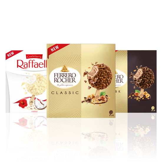 Ferrero Rocher - Glaces noisettes enrobées chocolat au lait (4 pièces)