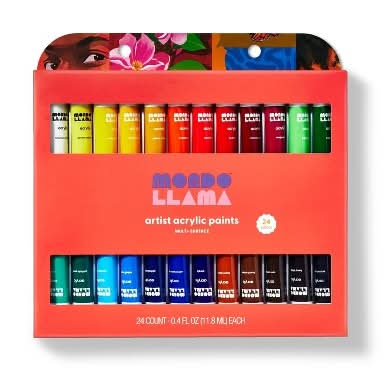 Mondo Llama Artist Acrylic Paints, Assorted (0.4 fl oz, 24 ct)