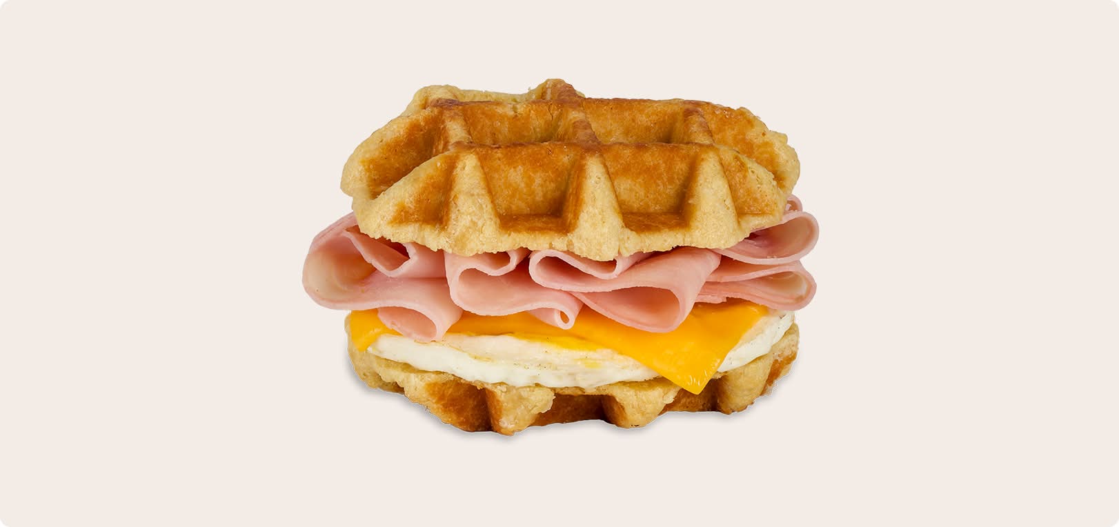 Ham, Egg & Cheese on a Waffle