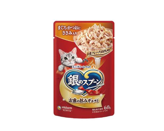 【Unicharm】銀湯匙餐包(鮪魚+鰹魚+雞胸肉)60g#20730147