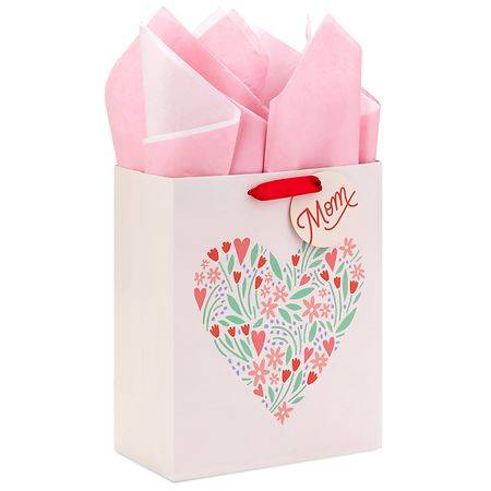 Hallmark Mother's Day Gift Bag With Tissue Paper (Floral Heart) Medium - 1.0 ea