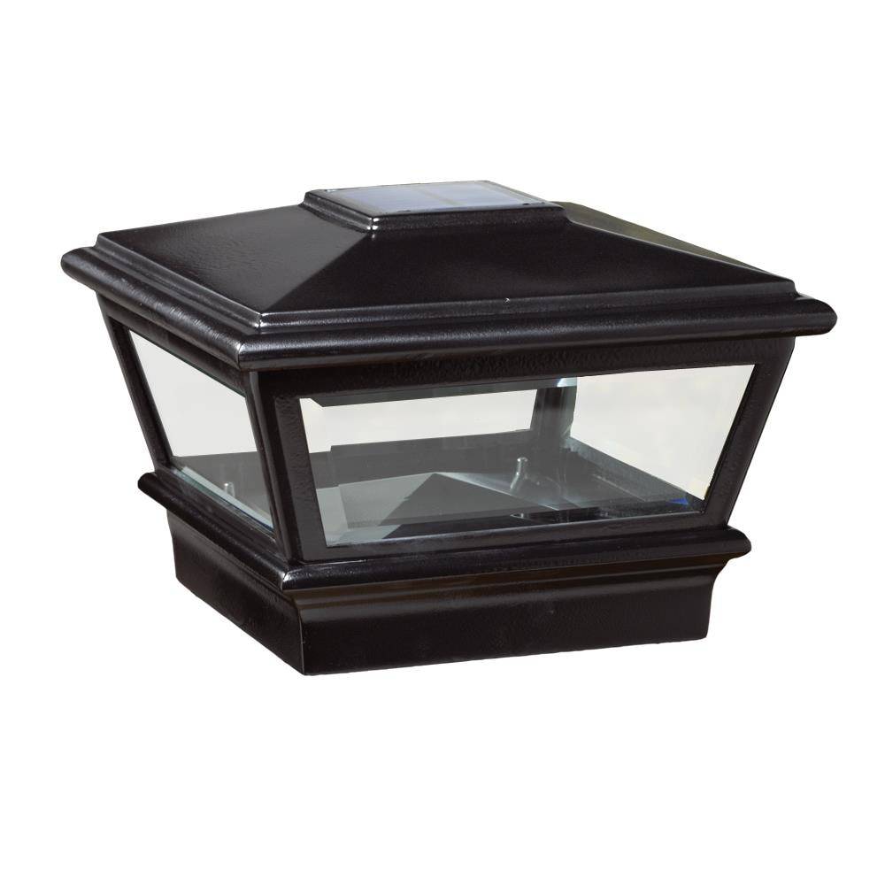 Deckorators 4-in x 4-in 4.8-Lumen 1-Watt Black Solar LED Outdoor Post Cap Light (6500 K) | 161168