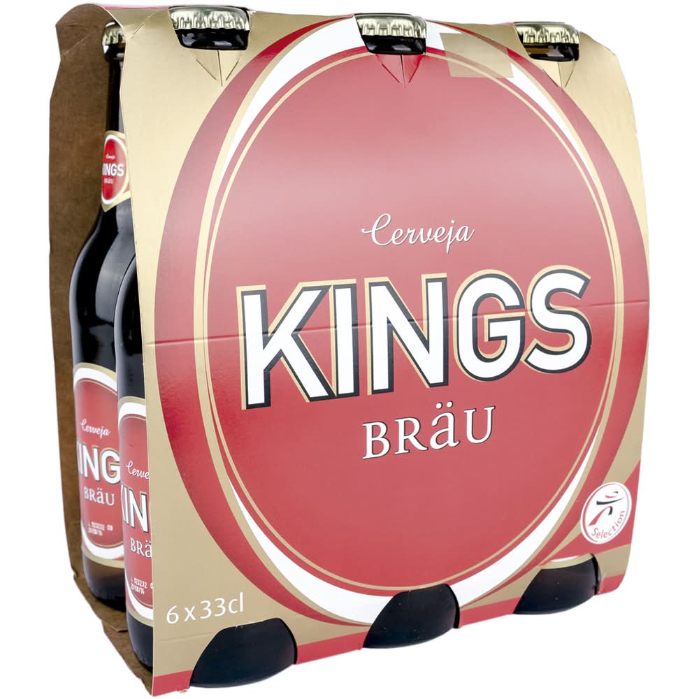 Kings Bräu - Cerveja com álcool, embalagem de 6x0,30 l