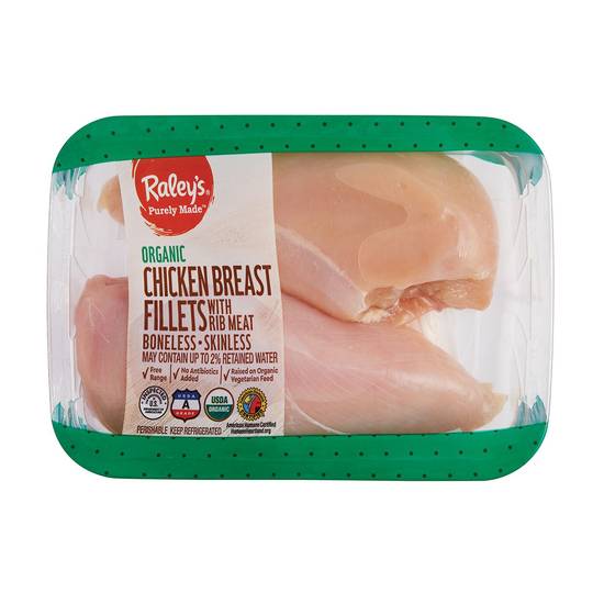 Raley's Purely Made Organic Boneless Skinless Chicken Breast Fillets Per Pound