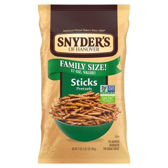 Snyder's Of Hanover Pretzel Sticks Family Size (17 oz)