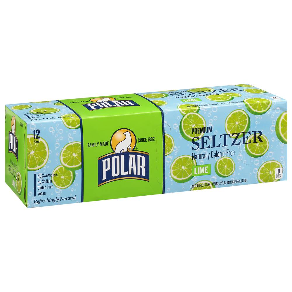 Polar Premium Seltzer, Lime (12 x 12 fl oz)