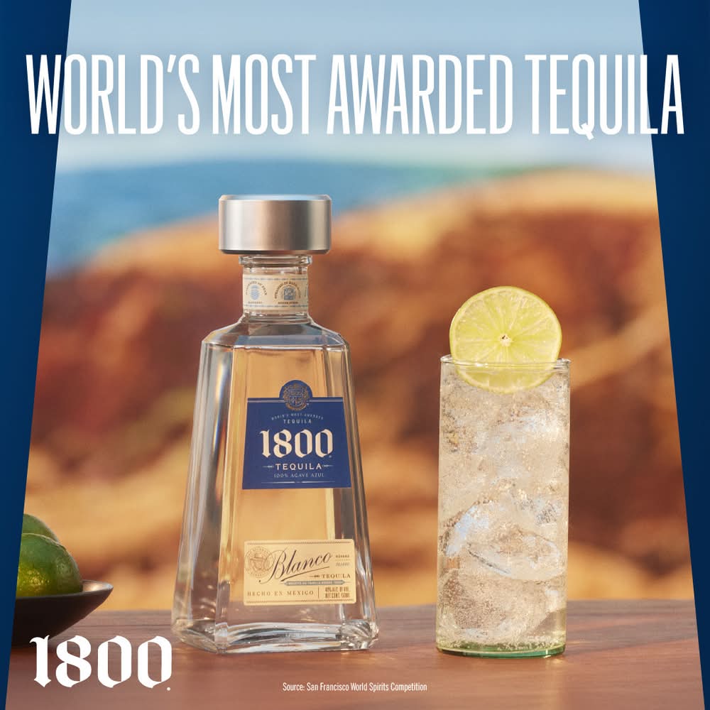 1800 100% Agave Azul Blanco Tequila (750 ml) | Postmates