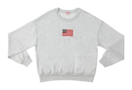 Juniors USA Crew Neck Graphic Sweatshirt Medium Medium Gray