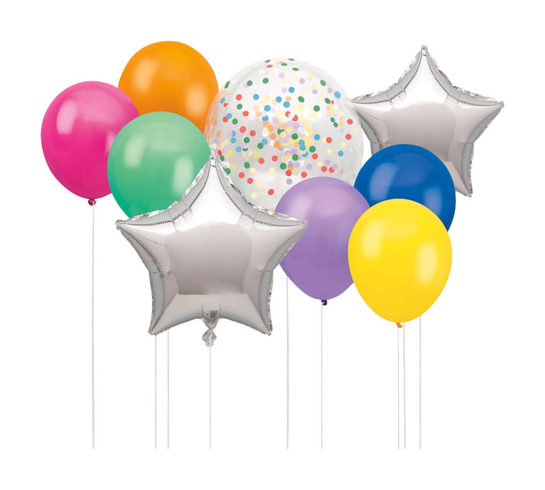 Unique Foil Star & Latex Balloon Kit, Assorted (9 ct)