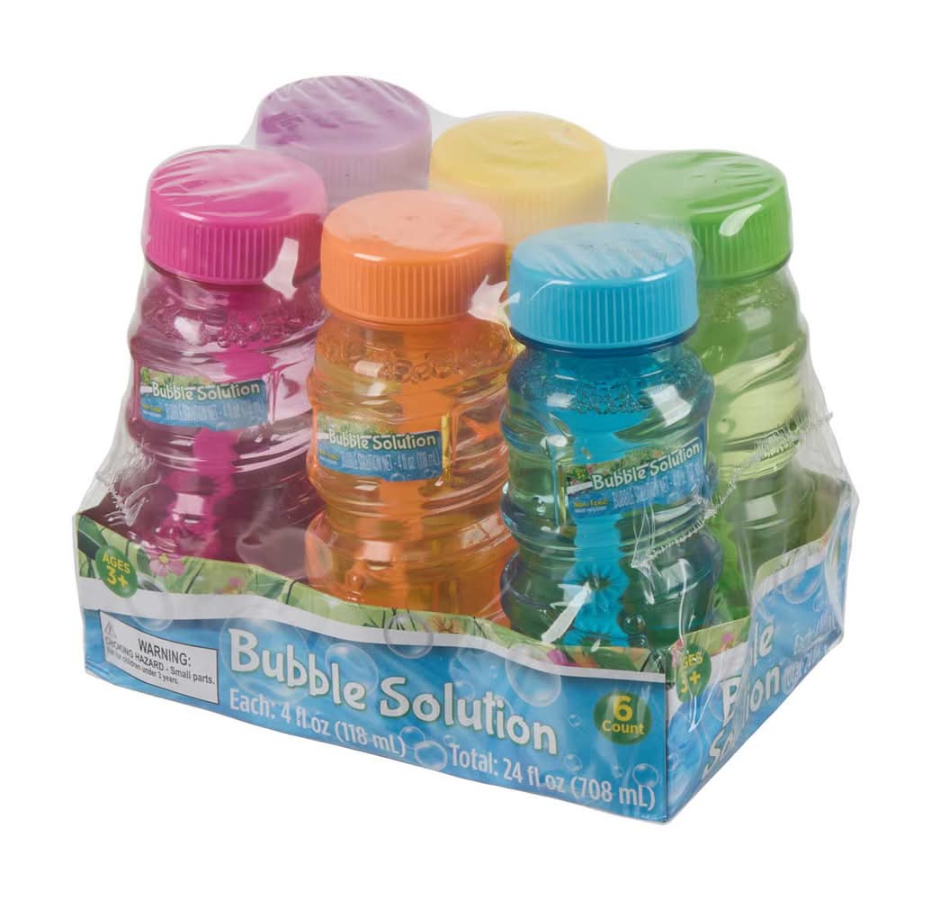 Bubble Solution Bottles 4 Fl Oz 6 Ct