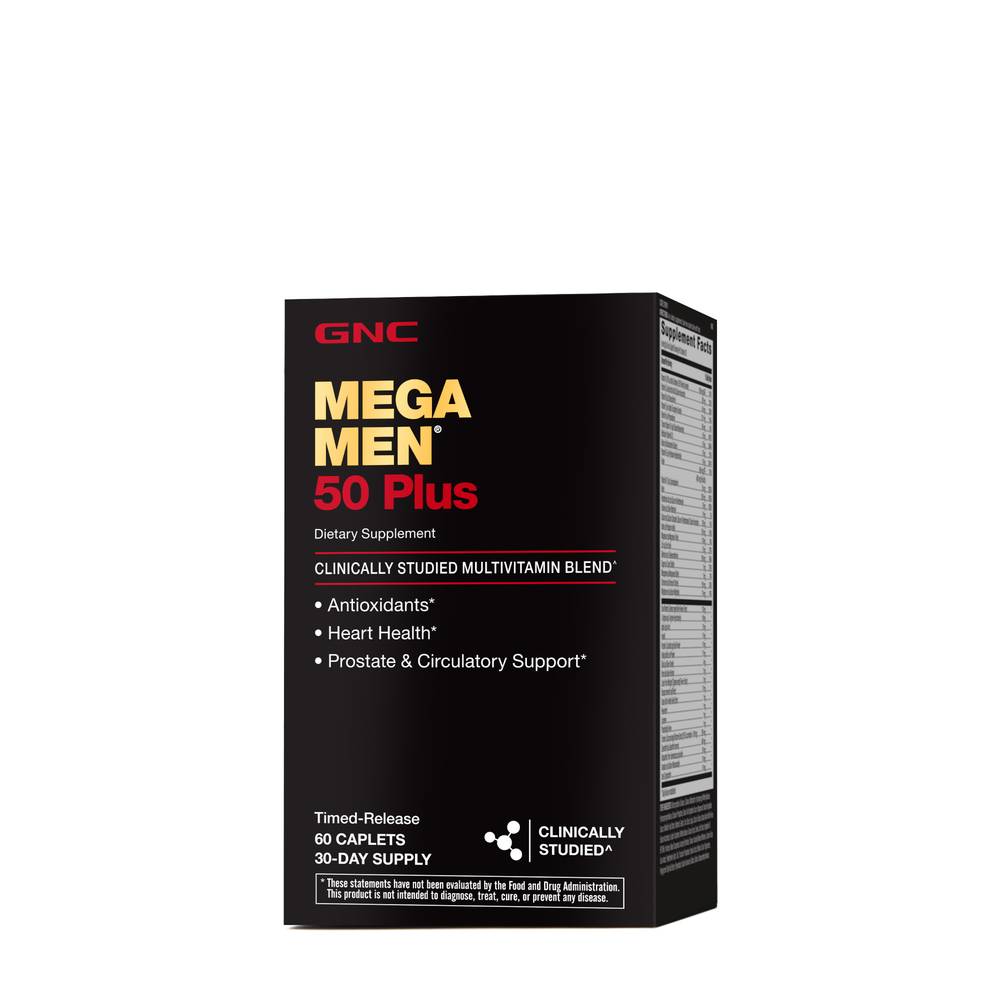 GNC Mega Men 50+ Multi Caplets - 60 ct