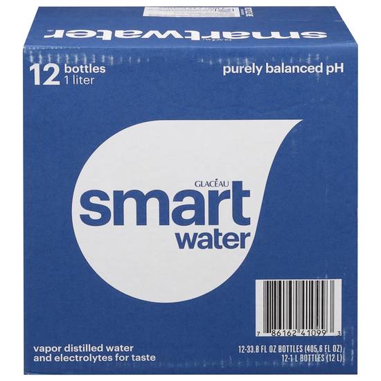 Smartwater Vapor Distilled & Electrolyte For Taste (12 ct, 33.8 fl oz)