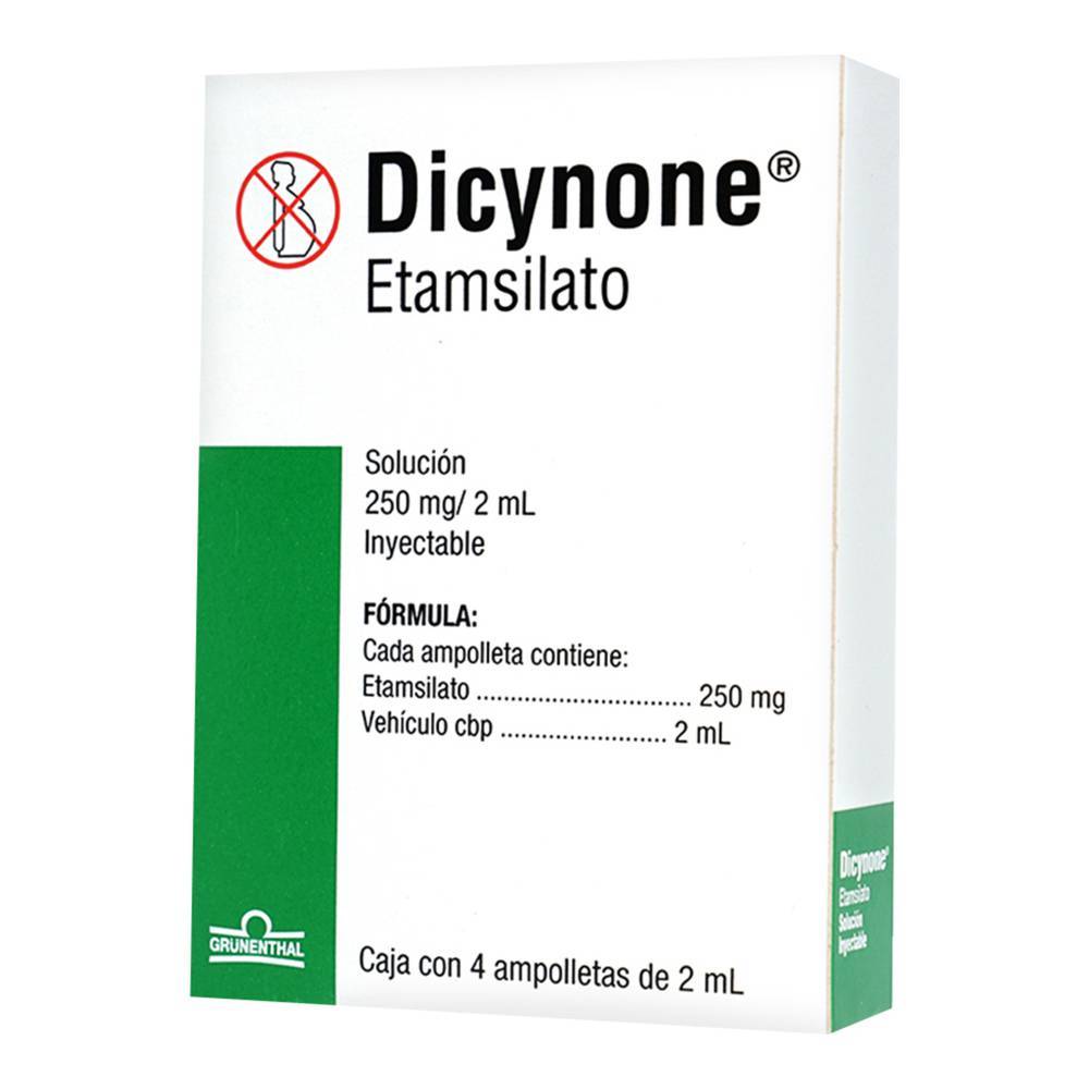 Grünenthal dicynone etamsilato solución inyectable 250 mg/2 ml (4 piezas)