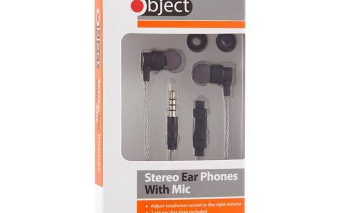 Object Stereo Earphones with Microphone to 3.5mm Jack (395725)