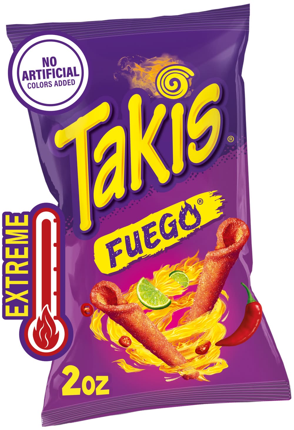 Takis Extreme Fuego Tortilla Chips, Hot Chili Pepper & Lime (2 oz)