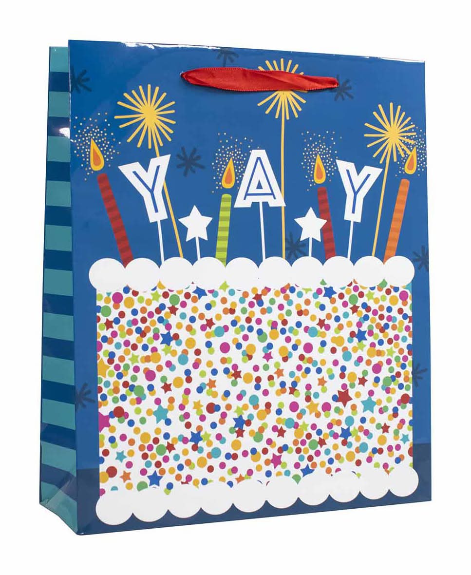 Birthday Cake Themed Vertical Gift Bag Large