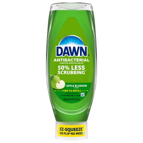 Dawn Antibacterial Ez-Squeeze Dishwashing Liquid Dish Soap,Apple Blossom Scent, 22 fl oz