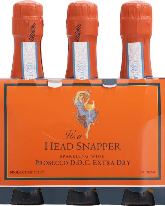 It's a Headsnapper Extra Dry Prosecco Doc Sparkling Wine (3 ct, 187 ml)