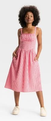 Wild Fable Milkmaid Midi A-Line Dress Delivery Near Me | Order Online | Uber Eats Wild Fable Milkmaid Midi A-Line Dress Delivery Near Me | Order Online | Uber Eats