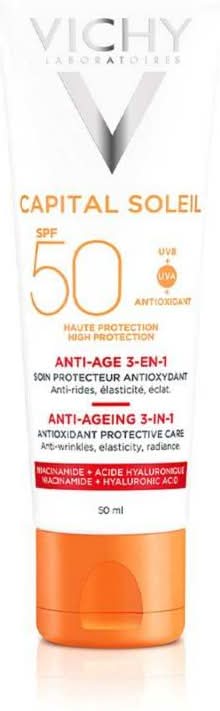Vichy Laboratoires Capital Soleil 3 in 1 Anti-Ageing Spf50 Sunscreen Lotion (50ml)