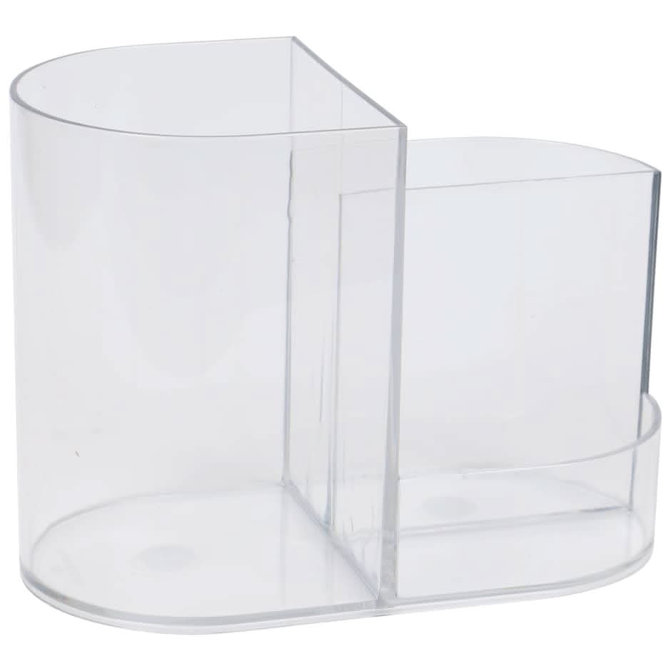Home Collection 3 Sectioned Plastic Vanity Organizers, 2.87x5.5x4.12 in, Clear