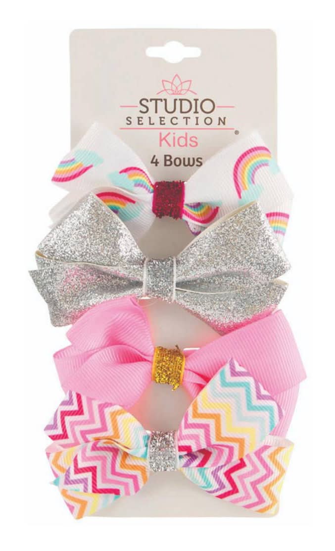 Studio Selection Kid's Hair Bows, Assorted (4 ct)