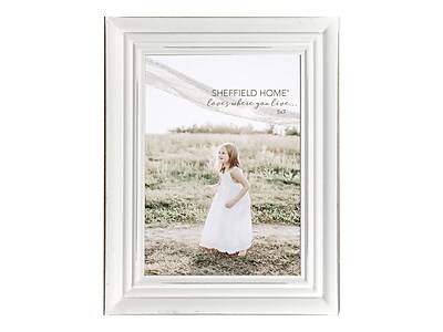 SHEFFIELD HOME 5 x 7 MDF Picture Frame, Distressed White (6X19-57A DSW)