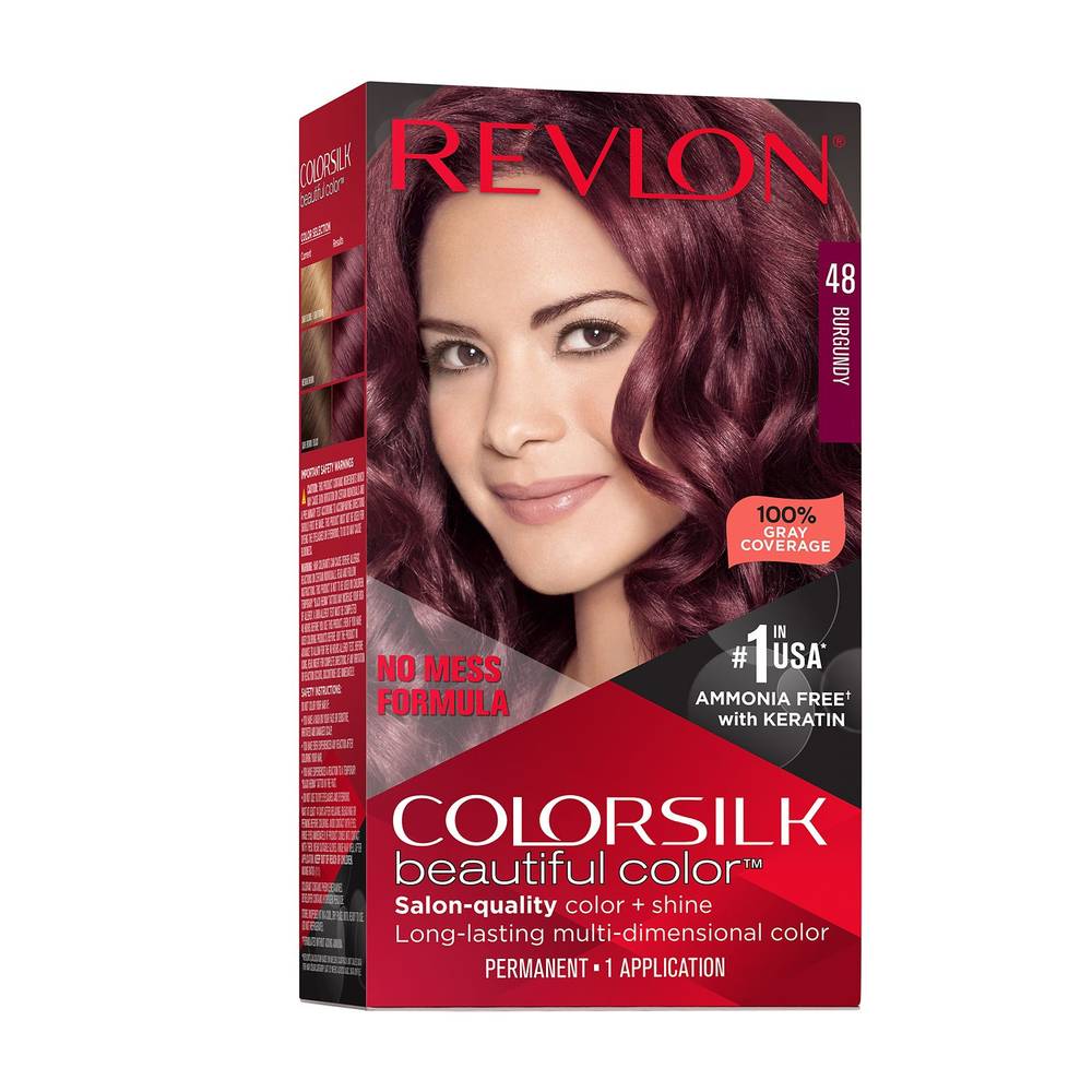 Revlon Colorsilk Beautiful Color Permanent Hair Color, 048 Burgundy