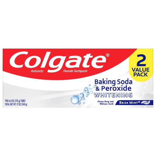 Colgate Whitening Brisk Mint Toothpaste (2 ct)