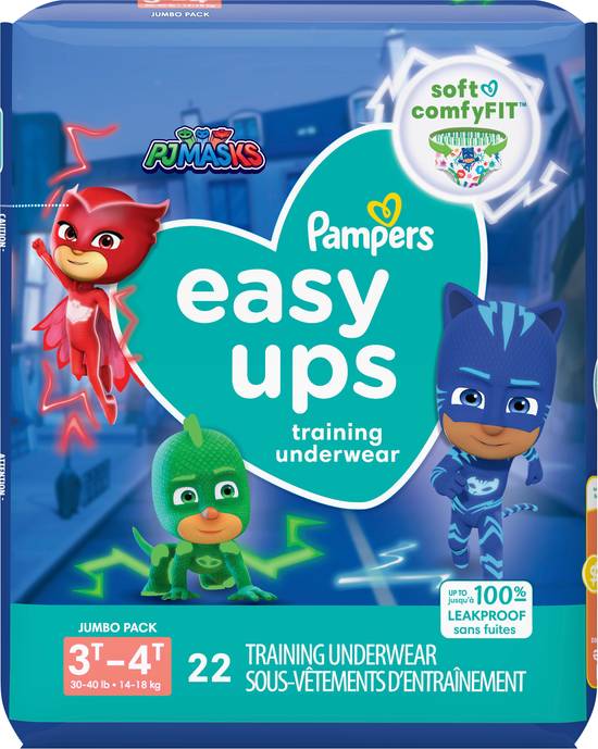 Pampers Pj Masks Easy Ups Training Underwear Sizes 3t-4t (22 ct)