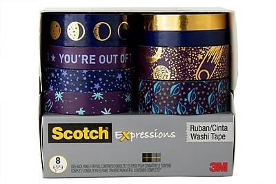 Scotch® Expressions Washi Tape, Assorted Sizes, 8 Rolls/Pack (C1017-8-P17)