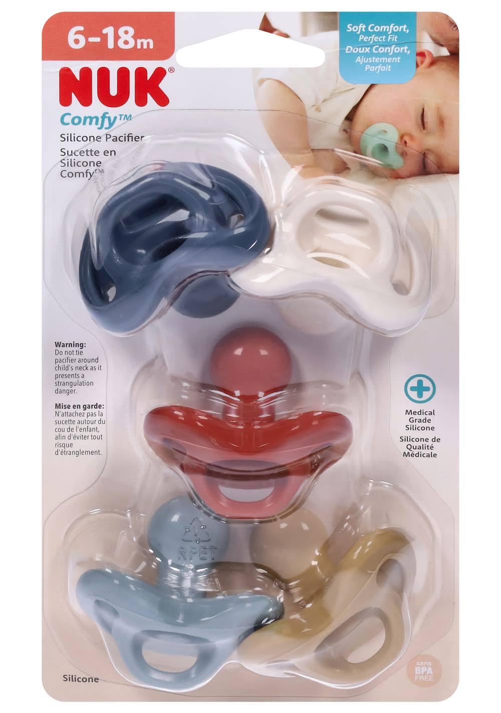 NUK Multi-Pack Pacifier, 6-18 M, Assorted (5 ct)