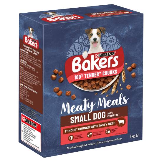 Bakers Meaty Meals Small Dog Food With Beef 1kg