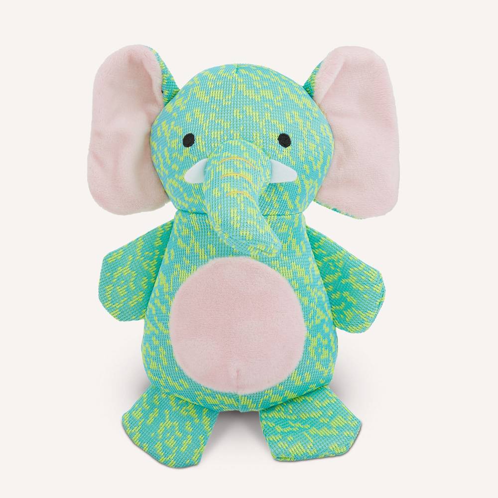 Joyhound Crazy Comfy Fly Knit Plush Elephant Dog Toy - Squeaker (Color: Green)