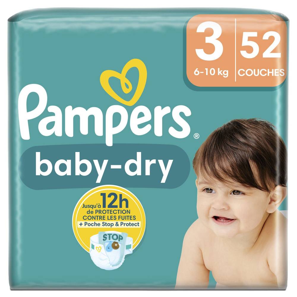 Pampers - Couches bébé baby-dry taille 3 6kg-10kg