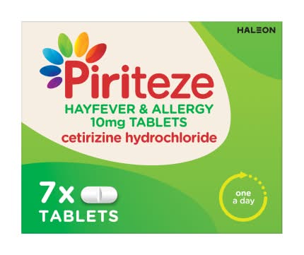 Piriteze Hayfever & Allergy Tablets 10 mg (7 pack)