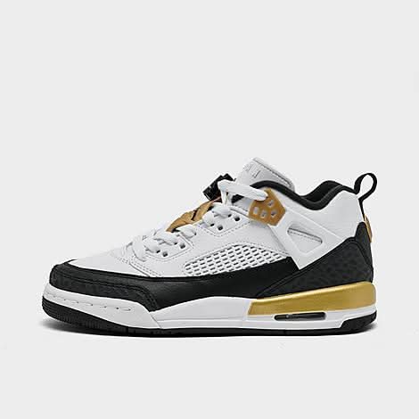 Jordan Big Kids' Spizike Low Casual Shoes, 6.5, White/Metallic Gold/Black
