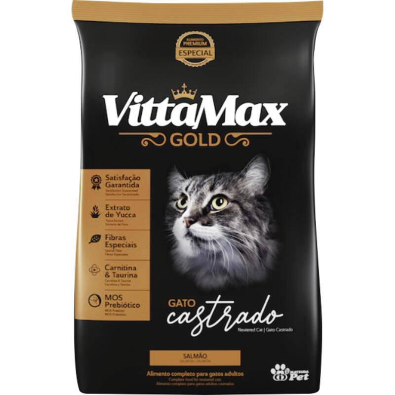 Vittamax ração para gatos castrados sabor salmão (1kg)
