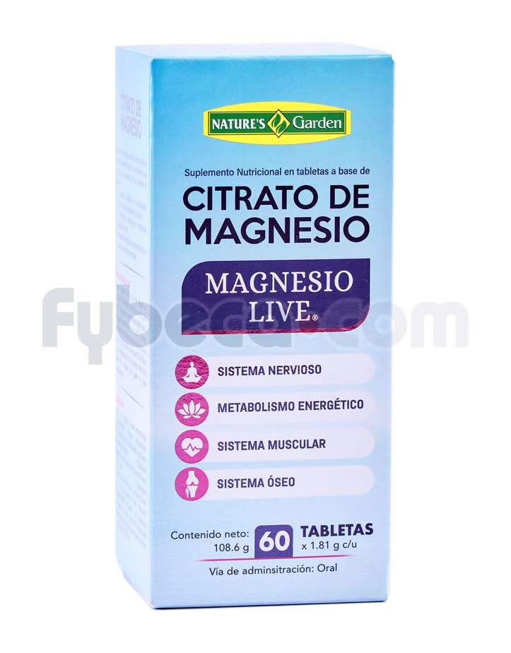 Citrato De Magnesio Live Natures Garden Tabs F/60