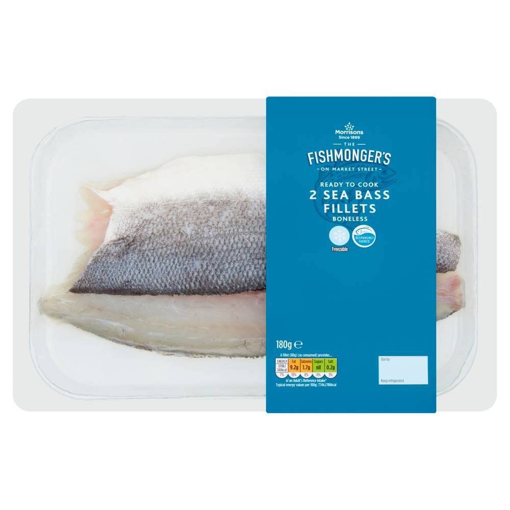 Morrisons The Fishmonger's on Market Street Sea Bass Fillets Boneless (2 pack)