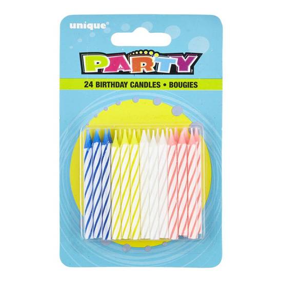 Unique Spiral Birthday Candles (24 units)