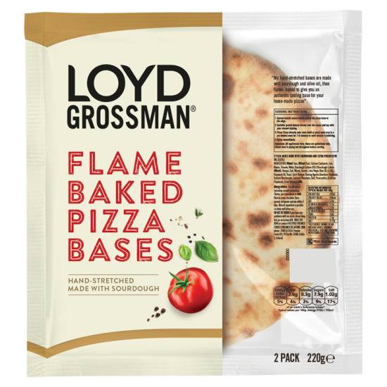 Loyd Grossman 2 Flame Baked Pizza Bases 220g